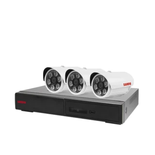 【SAMPO 聲寶】監視器組合 4路3鏡 DR-TWEX3-4錄影主機 VK-TW2C66H 2百萬畫素槍型紅外線攝影機 昌運監視器