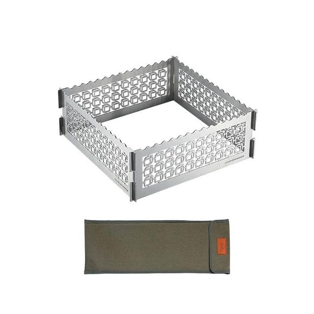 【Campingmoon 柯曼】鏤空焚火台圍板 TKB-315-CU(M號 不鏽鋼 可拆式 組裝 Campingmoon 露營 逐露天下)