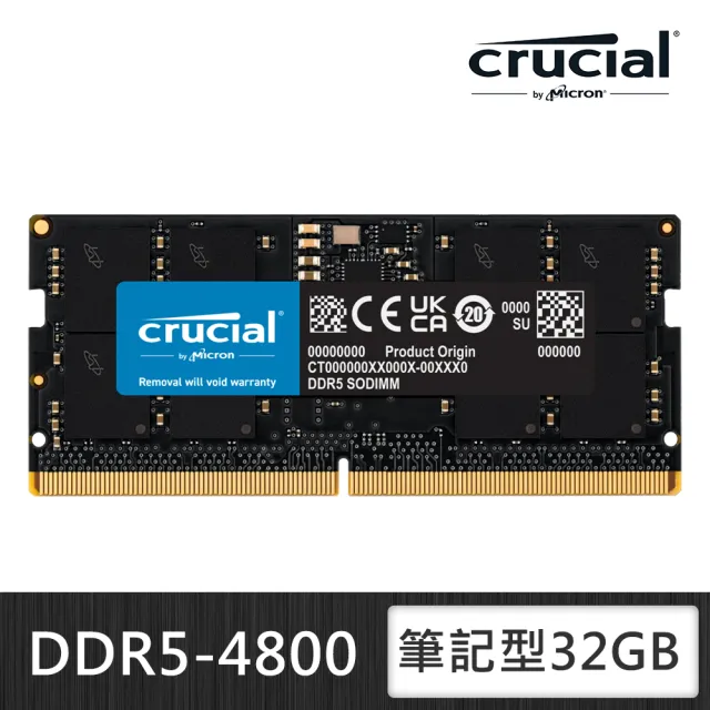 Crucial 美光】DDR5 4800 32GB 筆記型記憶體(CT32G48C40S5) - momo購物