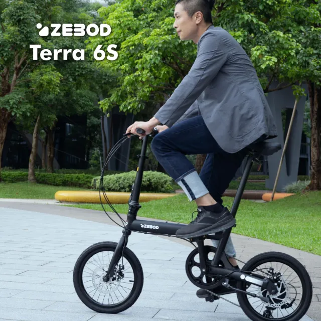 【ZEBOD 澤邦】Terra 6S輕量化鋁合金 16吋折疊腳踏車(Shimano 外6速/前後雙碟)