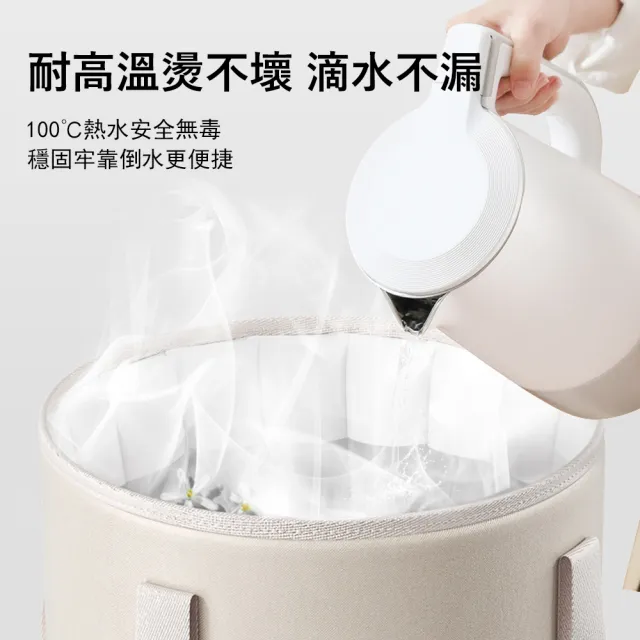 【Kyhome】加厚保溫折疊泡腳桶 隨身便攜足浴袋 泡腳袋 (泡腳神器/穩固不倒/足浴桶)