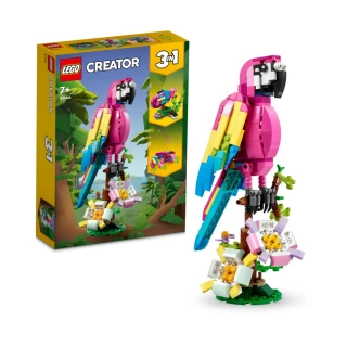【LEGO 樂高】創意百變系列3合1 31144 異國粉紅鸚鵡(動物玩具 益智玩具 禮物)