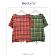 【betty’s 貝蒂思】彩色格紋抽繩短袖上衣(共二色)