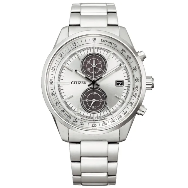 【CITIZEN 星辰】GENTS系列 科技銀 光動能 時尚計時腕錶 母親節 禮物(CA7030-97A)