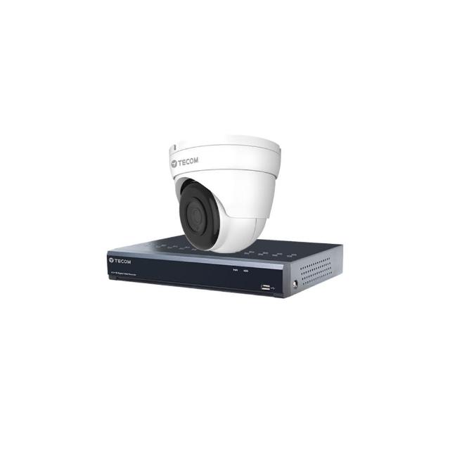 【TECOM 東訊】組合 TE-XSC04051-N 4路錄影主機+TE-HDE60205F28-M3 5M 同軸帶聲 半球攝影機*1 昌運監視器