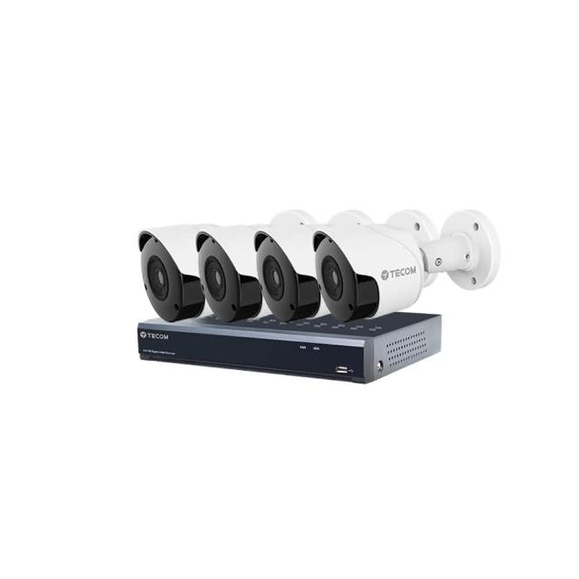 【TECOM 東訊】組合 TE-XSC04051-N 4路錄影主機+TE-HDB60102F36-M2 2M 同軸帶聲 槍型攝影機*4 昌運監視器