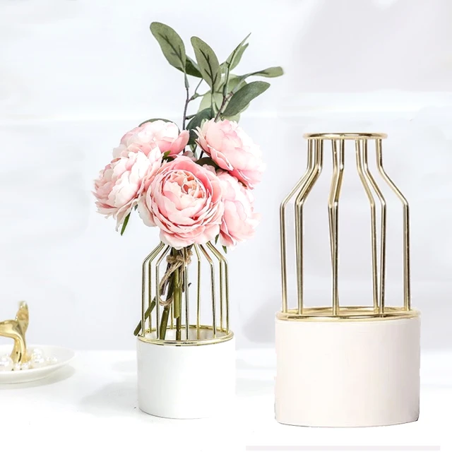【URSTAR】輕奢華 北歐風陶瓷花瓶 花器(鮮花 乾燥花 再生花)