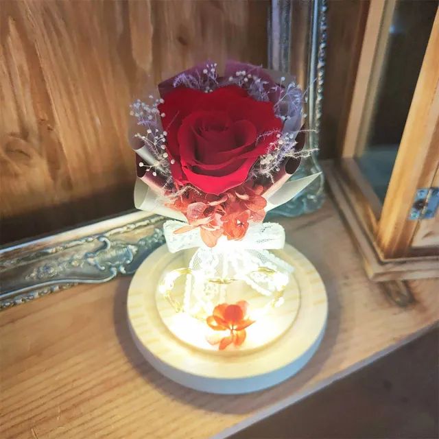 【OSTARA FLORIST 奧斯塔拉花藝】愛情物語永生花罩盅(永生玫瑰花、情人節、生日禮、榮昇、花禮)