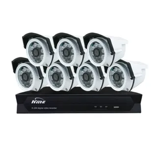 【HME 環名】組合 HM-NTX45L 8路數位錄影主機+HM-T161 200萬 日夜兩用紅外線彩色管型攝影機*7 昌運監視器
