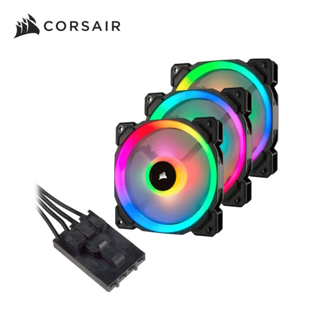 CORSAIR 海盜船 LL120 120mmRGB LED 機殼風扇*3+控制器