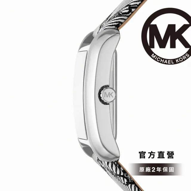 Michael Kors 官方直營】Emery 復古圖騰羅馬數字女錶黑色織布錶帶手錶