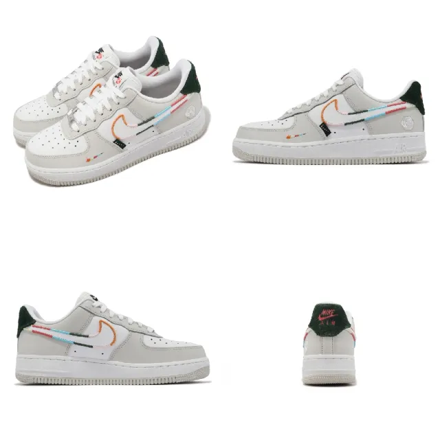 NIKE 耐吉】休閒鞋Wmns Air Force 1 07 SE 女鞋白灰花卉刺繡彩勾AF1