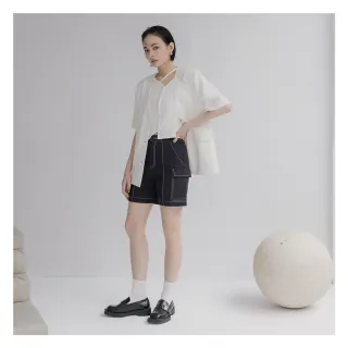 【MO-BO】壓線跳色工裝短褲