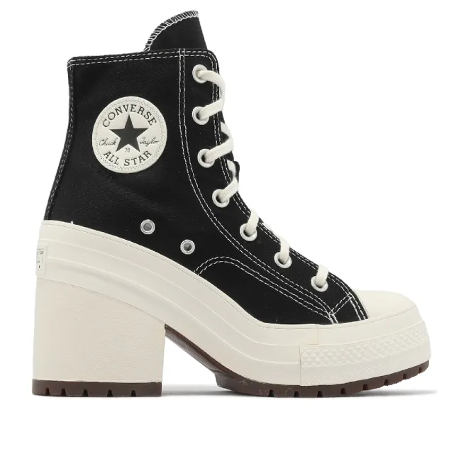 【CONVERSE】厚底跟鞋 Chuck 70 De Luxe Heel 男女鞋 黑 1970 奶油底 帆布 增高 匡威(A05347C)