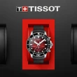 【TISSOT 天梭 官方授權】SEASTAR1000海星系列 300m 內斂紅 潛水腕錶 禮物推薦 畢業禮物(T1204171742100)
