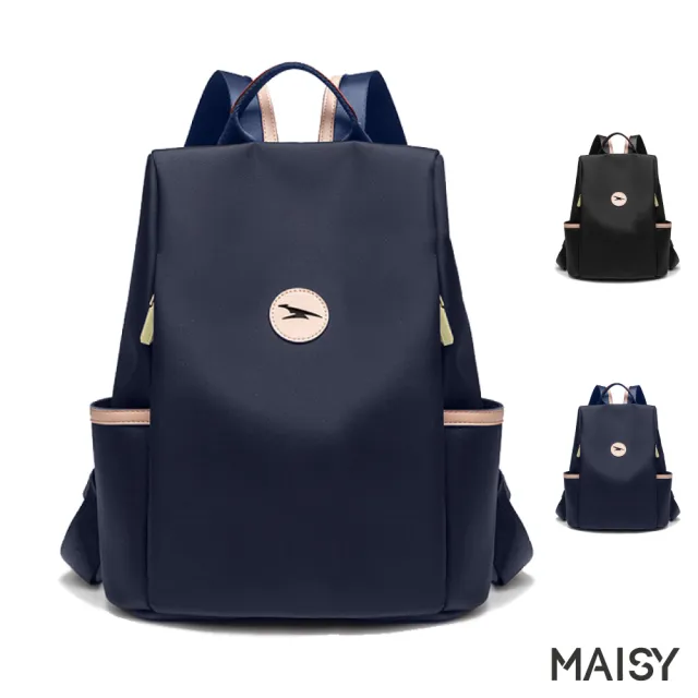 【MAISY】女士輕巧防盜雙肩牛津布包(現+預 黑色/藍色)