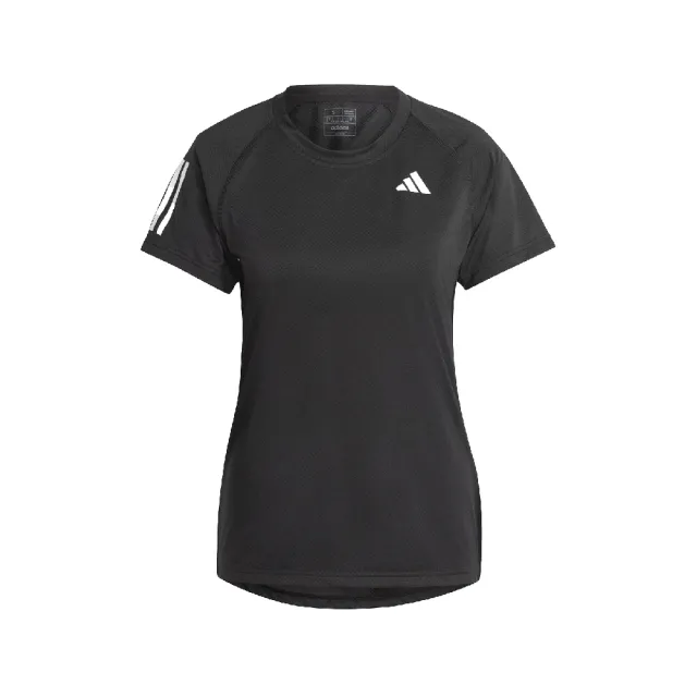 【adidas 愛迪達】網球上衣 Tennis Club 黑 白 女款 運動 短袖 短T 吸濕排汗 愛迪達(HS1450)