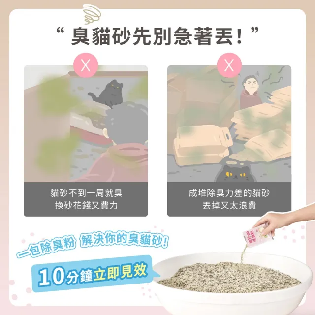 【超凝小姐】貓砂益生菌除臭粉 10gx15包(貓砂盆清潔)