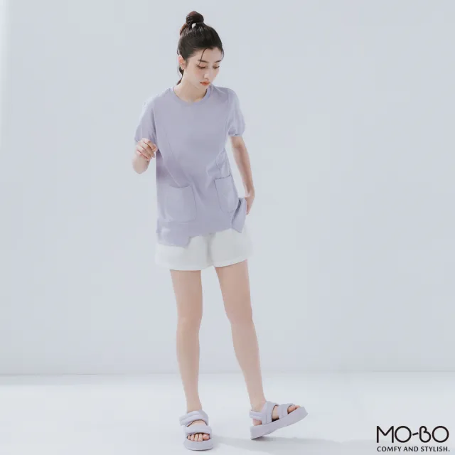 【MO-BO】MIT涼感口袋階梯造型上衣