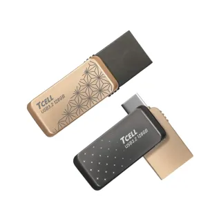 【TCELL 冠元】2入組-Type-C USB3.2 128GB 雙介面OTG大正浪漫隨身碟