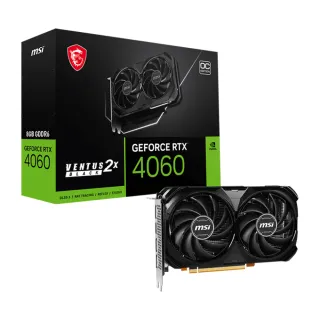 【MSI 微星】RTX 4060 8G VENTUS 2X BLACK OC 顯示卡