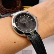 【VERSUS】VERSUS VERSACE手錶型號VV00321(黑色錶面銀錶殼深黑色真皮皮革錶帶款)