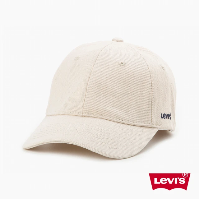 LEVIS 男女同款 可調式皮環丹寧棒球帽 / 精工刺繡Logo / 白丹寧 人氣新品