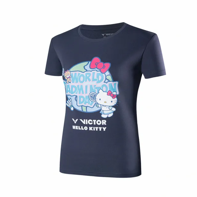 【VICTOR 勝利體育】VICTOR x HELLO KITTY 世界羽球日 聯名T恤(T-KT301 A/B/I/M 白/鈷藍/淡粉色/湖水藍)