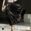 【Lockers 木櫃】夏季鎏光歲月記憶絲半身裙 L112071806(半身裙 裙子)