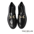 【TINO BELLINI 貝里尼】義大利進口牛皮馬銜釦厚底樂福鞋FZLO004A(黑)