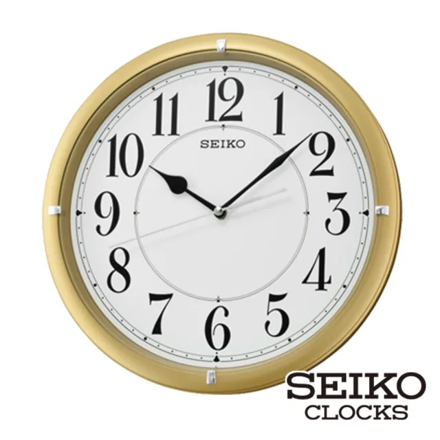 【SEIKO 精工】歐風文字靜音掛鐘 QXA637G.QXA637P.QXA637S(塑膠外殼 靜音機芯 3色可選 SK048)