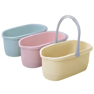 【G+ 居家】帶輪可手提拖把桶18公升(露營提水桶/矽膠水桶/拖地桶/可攜式儲水桶/帶輪桶/滑輪桶)