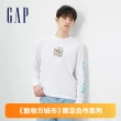 【GAP】男裝 Gap x 動物方城市聯名 純棉印花圓領長袖T恤-白色(771429)
