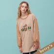 【betty’s 貝蒂思】Lets Go格紋拼接長版T-shirt(卡其色)