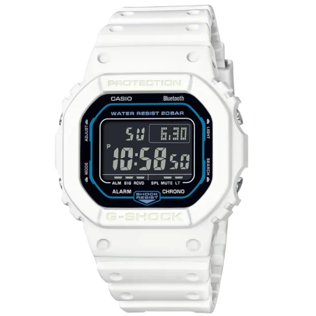 【CASIO 卡西歐】G-SHOCK 穿越時空 白色經典方型 DW-B5600SF-7_42.8mm