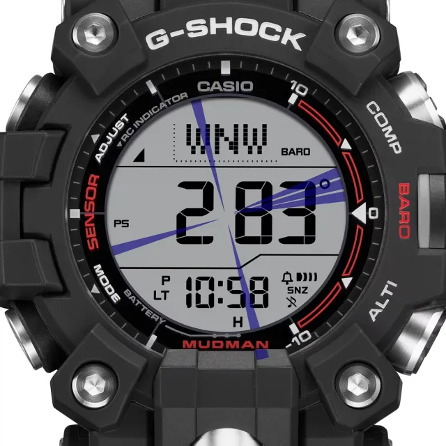 【CASIO 卡西歐】G-SHOCK  Master of G 系列 MUDMAN 防泥結構 太陽能電力 電子錶_GW-9500-1_52.7mm