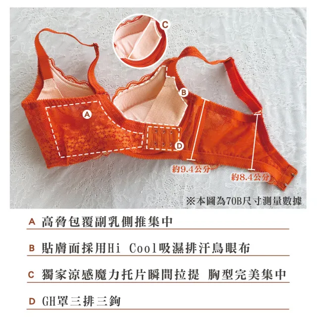 【Swear 思薇爾】撩波新花漾系列G-H罩蕾絲包覆大罩女內衣(奶霜杏)