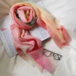 【愛爾蘭 Galway】美麗諾羊毛圍巾 粉色渲染(65x180cm)