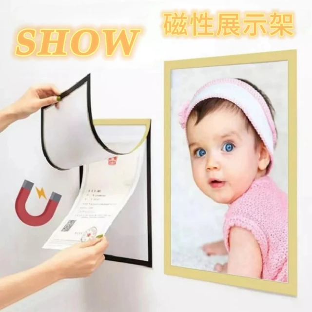 【SHOW】磁性展示架6入(相框 照片 證書 獎狀 廣告框)