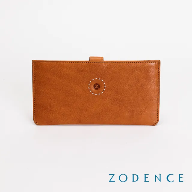 【ZODENCE 佐登司】SAXON義大利植鞣革簡式長夾(駝)