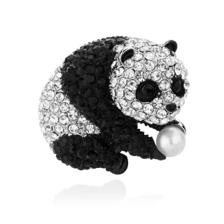 【RJ New York】可愛黑白熊貓氣球童趣胸針別針兩用款(2色可選)