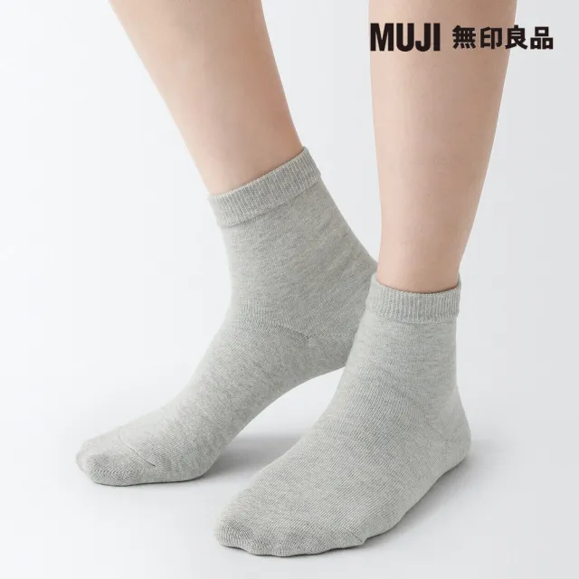 【MUJI 無印良品】女棉混足口柔軟舒適直角短襪(共13色)