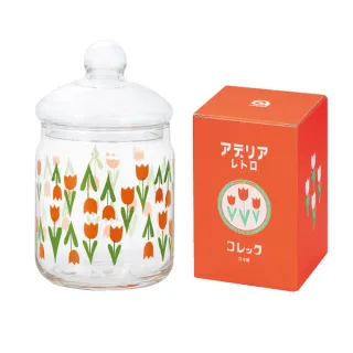 【ADERIA】日本製糖果罐 鬱金香 680ml 1入 昭和系列(儲物罐 玻璃罐 糖果罐)