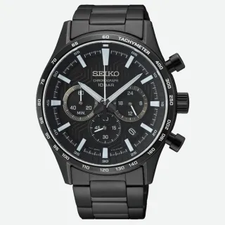 【SEIKO 精工】CS 極速賽道三眼計時男錶-黑/41mm(SSB415P1/8T63-00Y0SD)母親節 禮物
