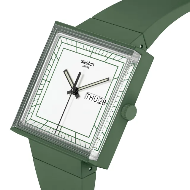 【SWATCH】Gent 原創系列手錶 WHAT IF GREEN? 瑞士錶 錶(33mm)