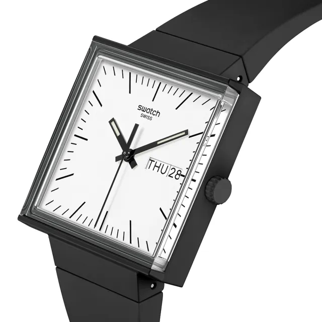 【SWATCH】Gent 原創系列手錶 WHAT IF BLACK? 瑞士錶 錶(33mm)