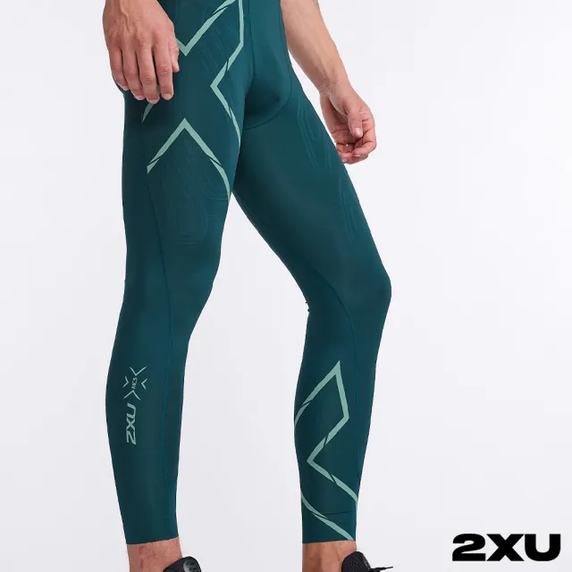 【2XU】男 MCS高階跑步壓縮長褲(湖水綠/反光綠)