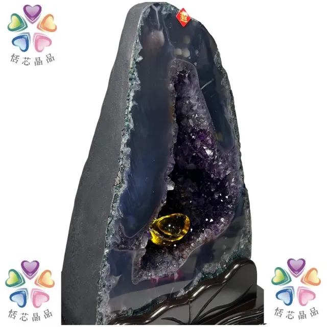 【恬芯晶品】巴西木型紫鈦紫水晶洞8.2KG新居財位擺設AJ10(紫鈦晶洞開運招財招貴人開業財位父親節)