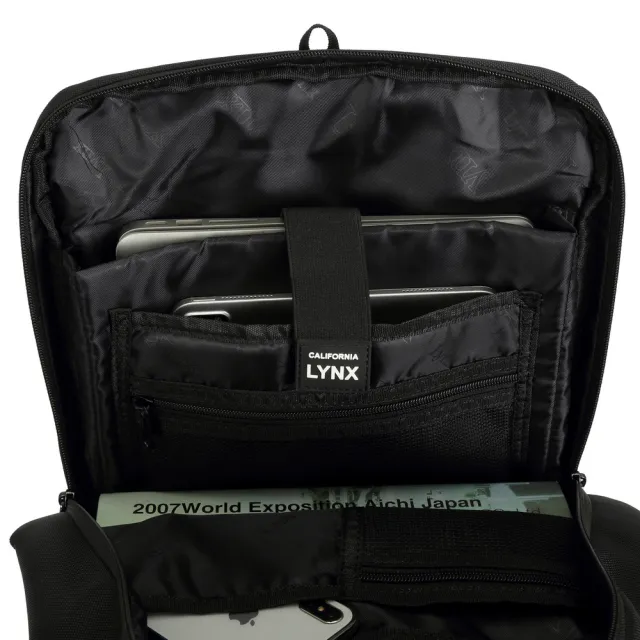 【Lynx】專業型防潑水嚴選1680D彈道尼龍17吋後背包黑色(上課 上班 好攜帶)