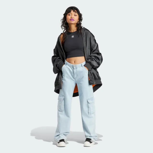 【adidas 愛迪達】ESSENTIALS 短版背心 女 - Originals(IJ8251)